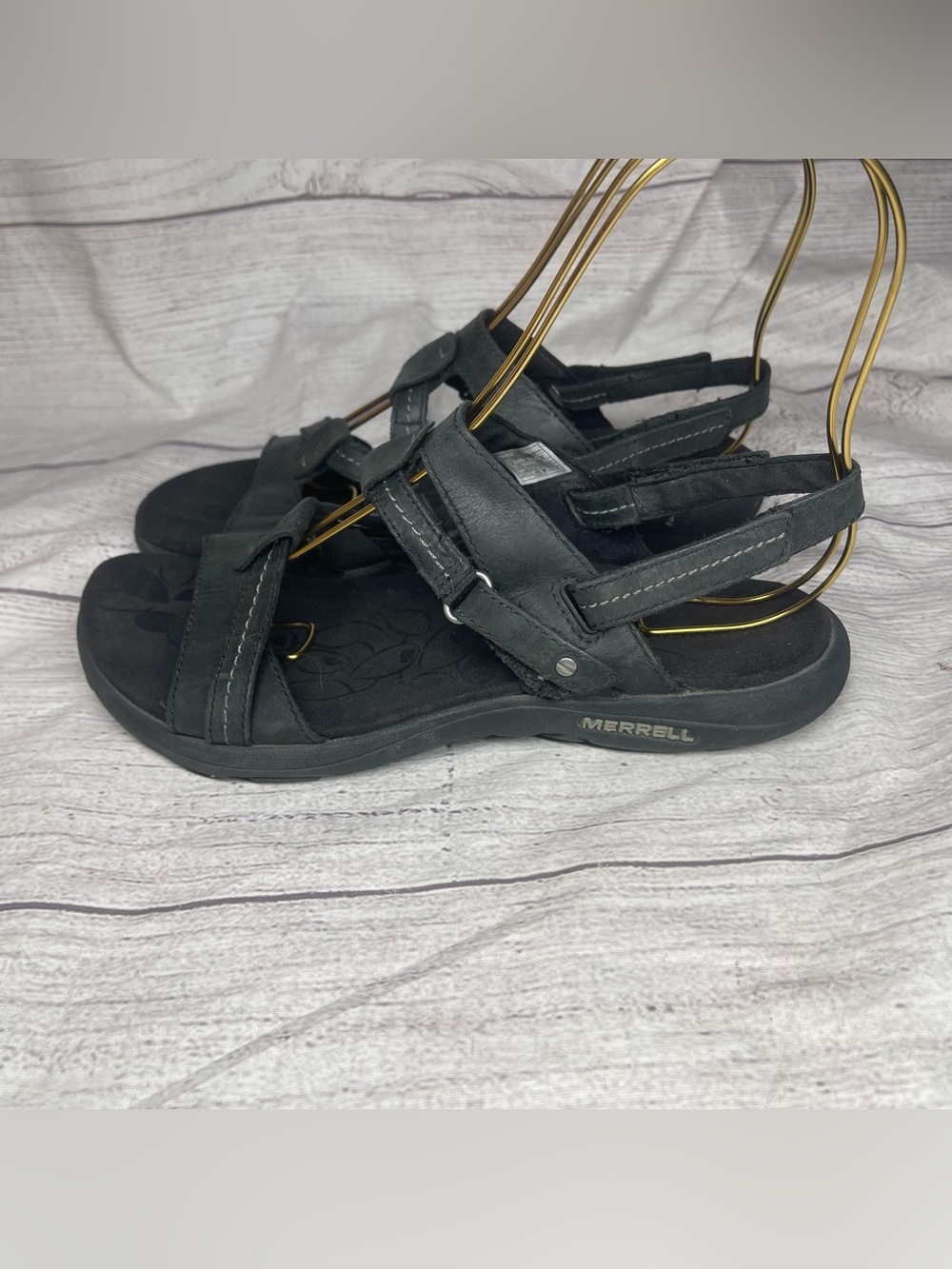 Merrell Women’s 8 Black Leather Keepsake Sandals - Picture 3 of 7